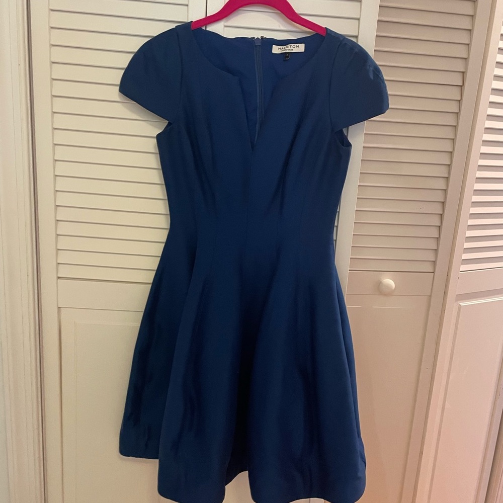 Halston Heritage Royal Blue Mini Dress